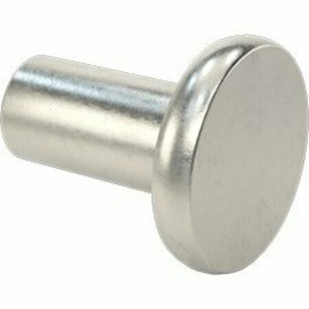 BSC PREFERRED 18-8 Stainless Steel Flat Head Solid Rivets 1/8 Dia for 0.188 Maximum Material Thickness, 100PK 97386A173